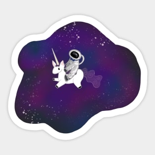 Astronaut Riding A Unicorn Sticker